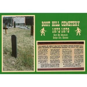 Boot Hill Cemetery Unposted Vintage Postcard Dodge City Kansas Boot Hill Museum